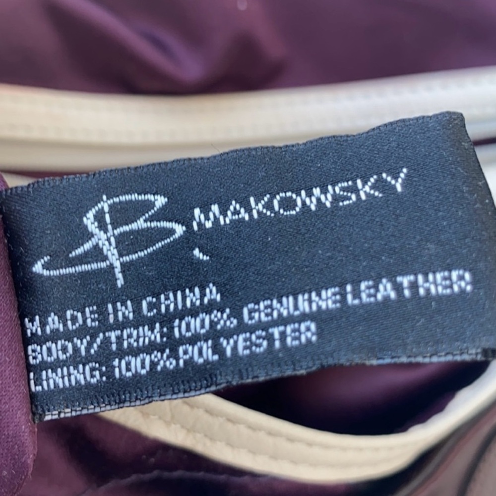 Chic genuine Leather burgundy Satchel - Picture 4 of 8